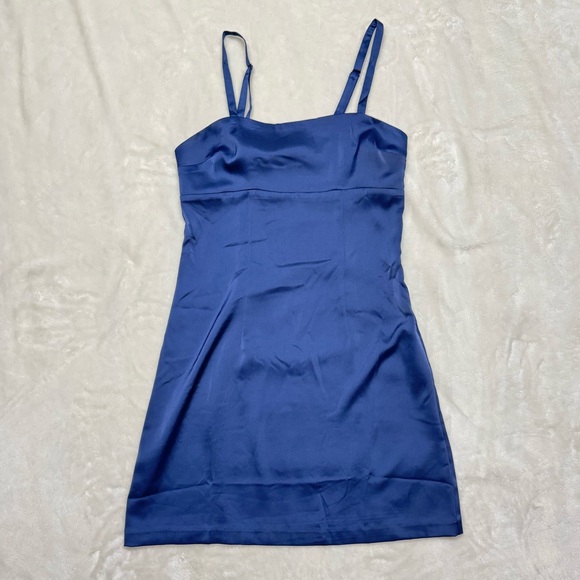 Urban Outfitters - Navy Silk Mini Dress - Picture 1 of 4